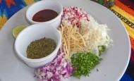 Yucatan Mexico Pazole toppings