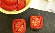 Square tomatoes for lunch.
