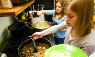 Kids serving up chicken marsala