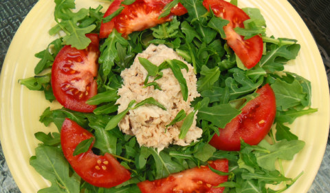 Salmon and Arugala Salad with Tomato