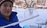 Blowing Bubbles in Minus 45 Degree Temps Frozen Bubble