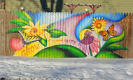 Pollinator Fence Graffiti Experiment Photo in Winter