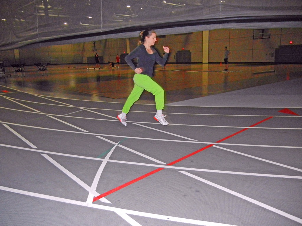 Shawna Coronado running on the track