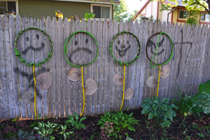 Graffiti vandalism on my garden fence