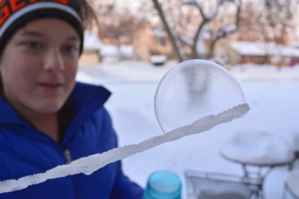 Blowing Bubbles in Minus 45 Degree Temps Frozen Bubble