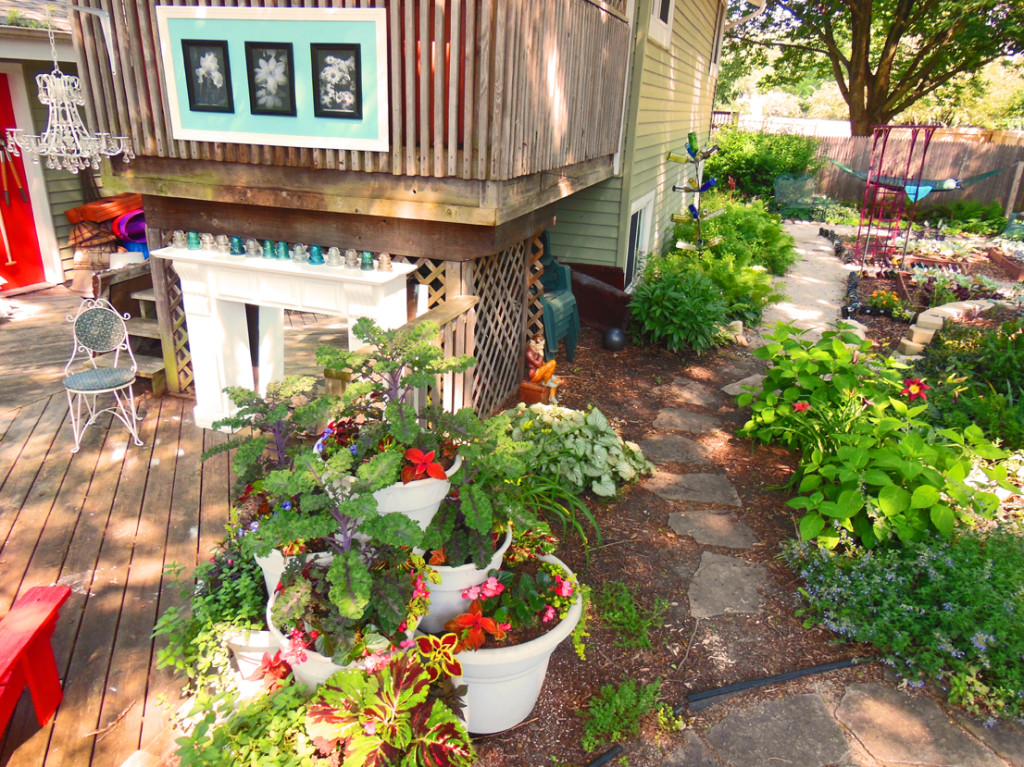 Garden Path With Container Towers