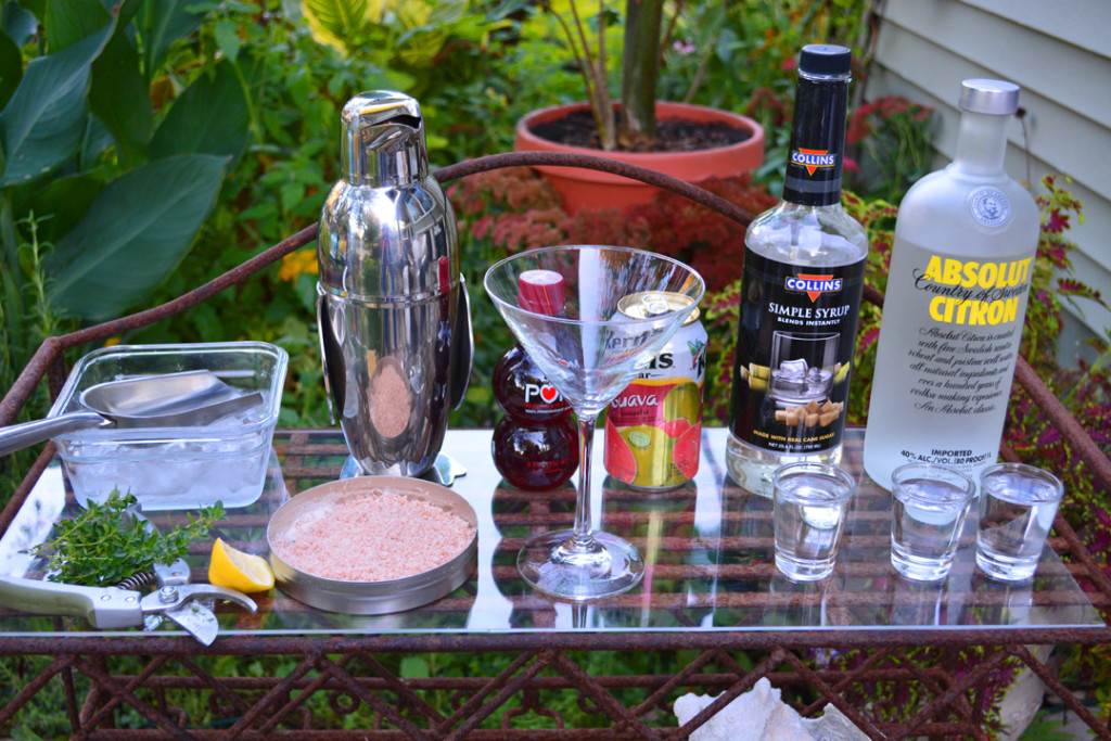 Pomegranate Guava Thyme Martini Cocktail Recipe Ingredients