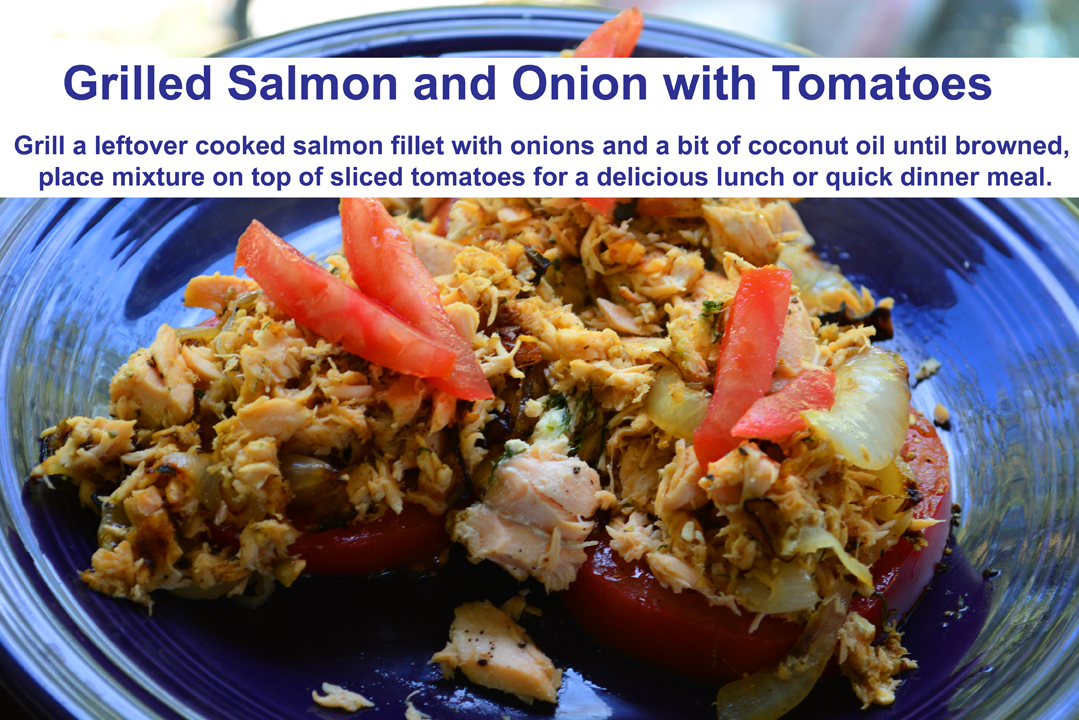 Grilled Salmon with Tomatoes and Onions Recipe Photo