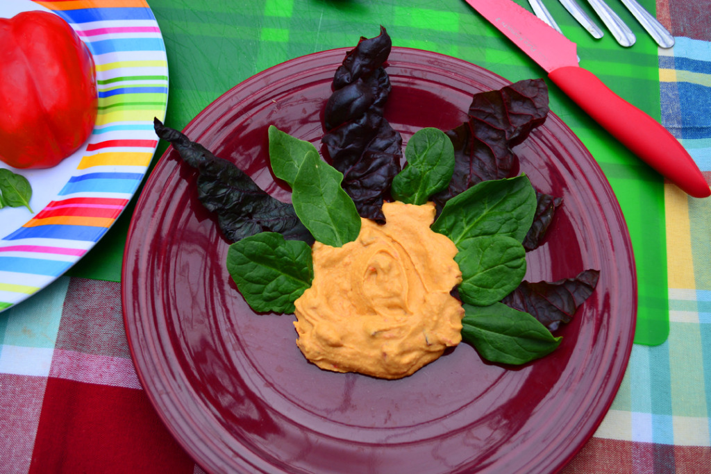 Healthy Snacks Vegan Red Pepper Hommus Face Recipe Swiss Chard