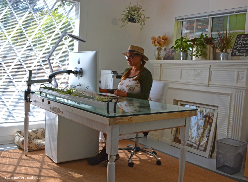 Shirley Bovshow Door Desk in her office