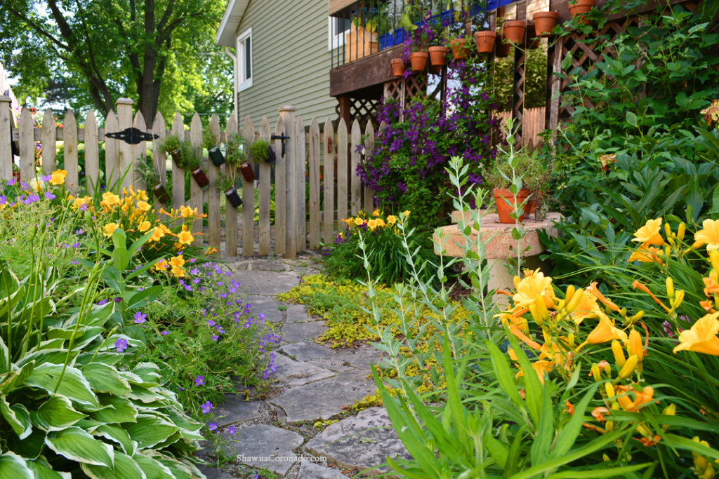 Mason Jar Garden on Gate