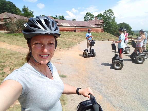 Shawna Coronado on a segway