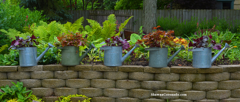 Heuchera and Zinc Container Garden Design Photo