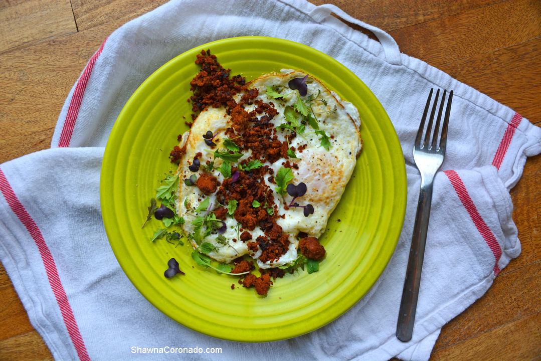Eggs with Turkey Chorizo and Microgreens Recipe