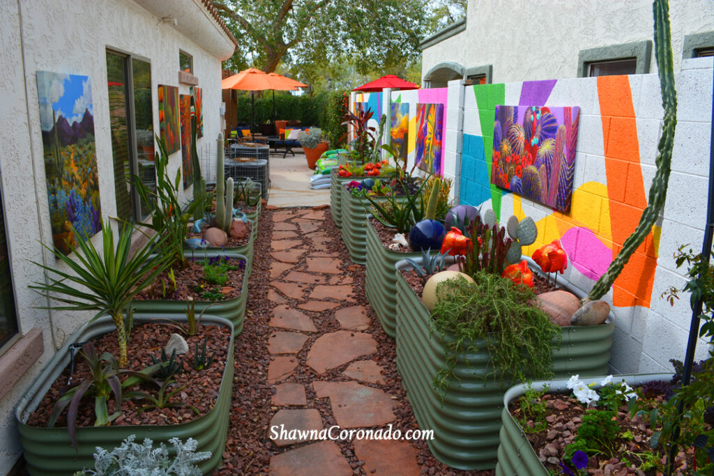 Art Gallery Garden with Umbrellas