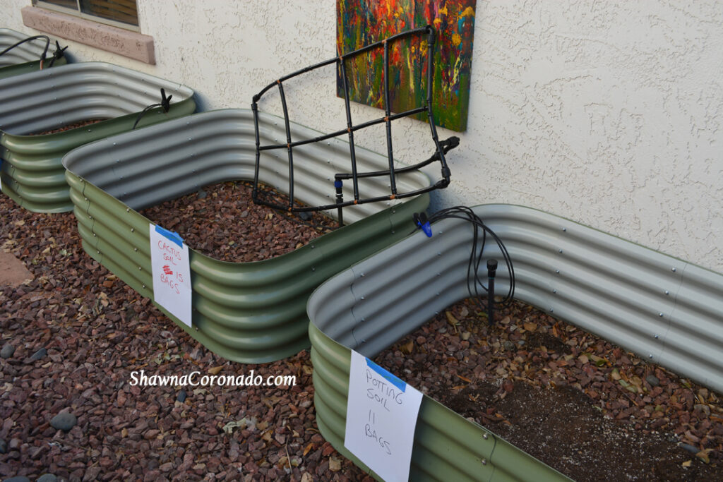 Elevated Beds and Irrigation Lines